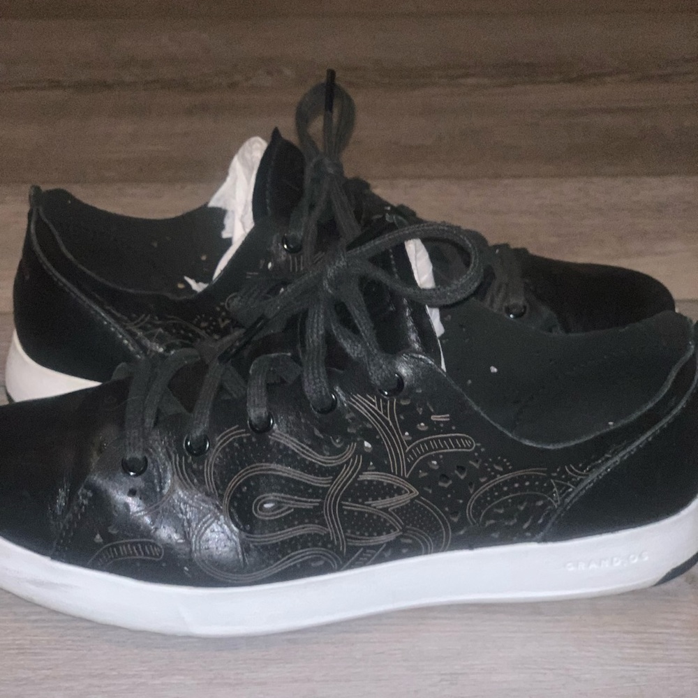 Cole Haan Womens 7 Sneakers Grand Series Black Leather